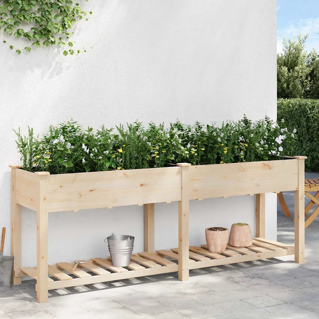 Vaso da giardino con lo scaffale Beige 203 x 53 x 76,5 cm 42006569
