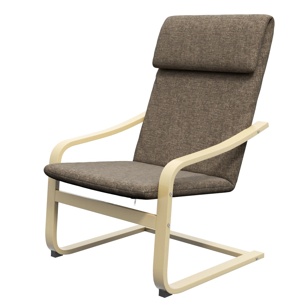 Poltrona in tessuto ¨C zephmum ¨C marrone, legno