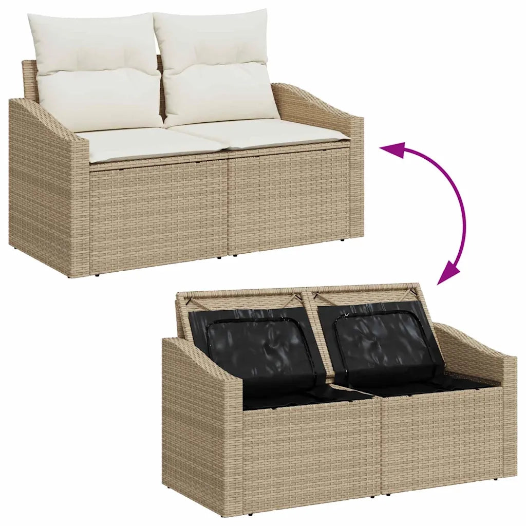 Set Divano da Giardino 5 pcs Beige e Bianco polyrattan 3355390