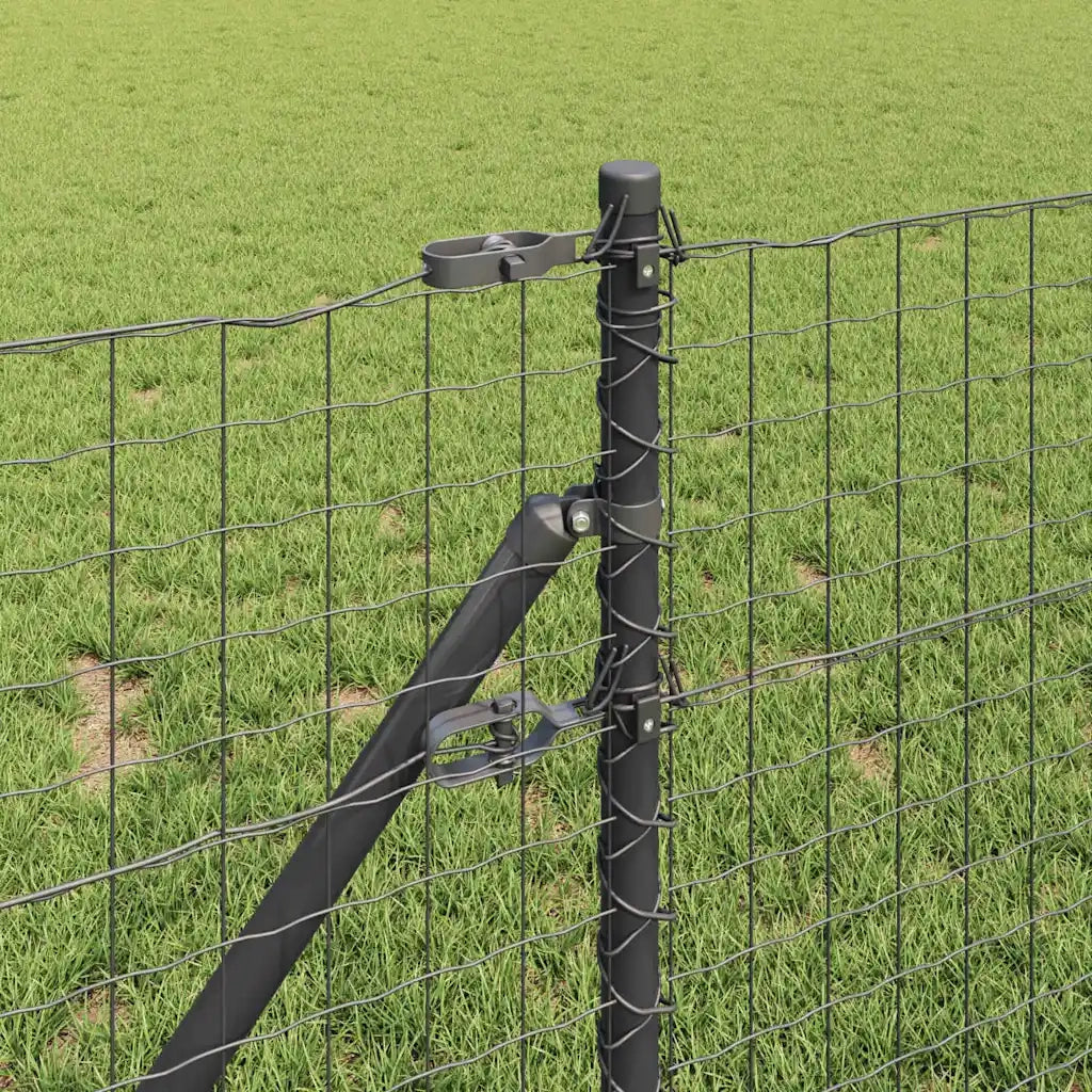 Recinzione con Posto Grigio 0,4 x 50 m Acciaio e PVC
