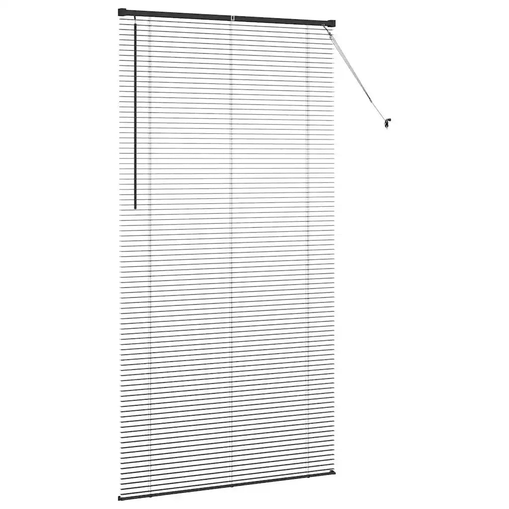 Tendaggi a Veneziana | Tenda a lamelle Nero 220 x 115 cm Alluminio