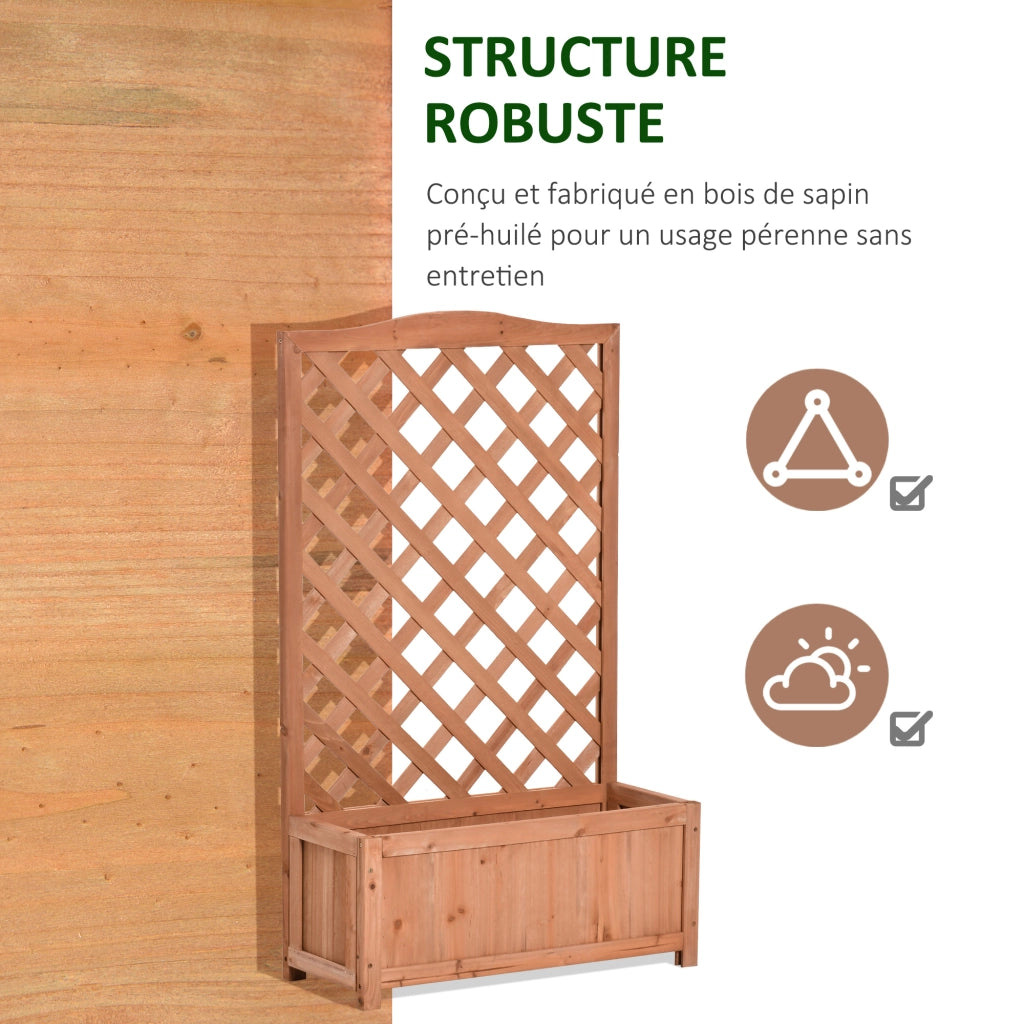 Fioriera con Griglia ¨C Minimal ¨C Legno Pino 70x28x117 cm