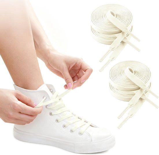 Viti per sneaker in poliestere - 160 cm - 8mm - 4 viti - viti per sneaker - viti sportive di alta qualità - parti di ricambio per viti sportive - viti per scarpe da sport e casual in tela bianca