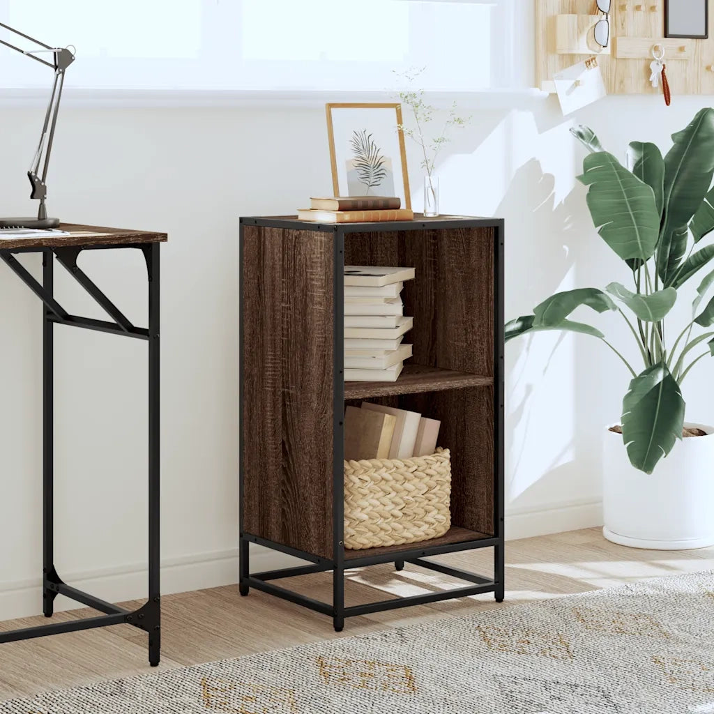 Libreria-Scaffale per Libri-Mobile di Stoccaggio Rovere Marrone 40x35x76 cm in Legno Multistrato