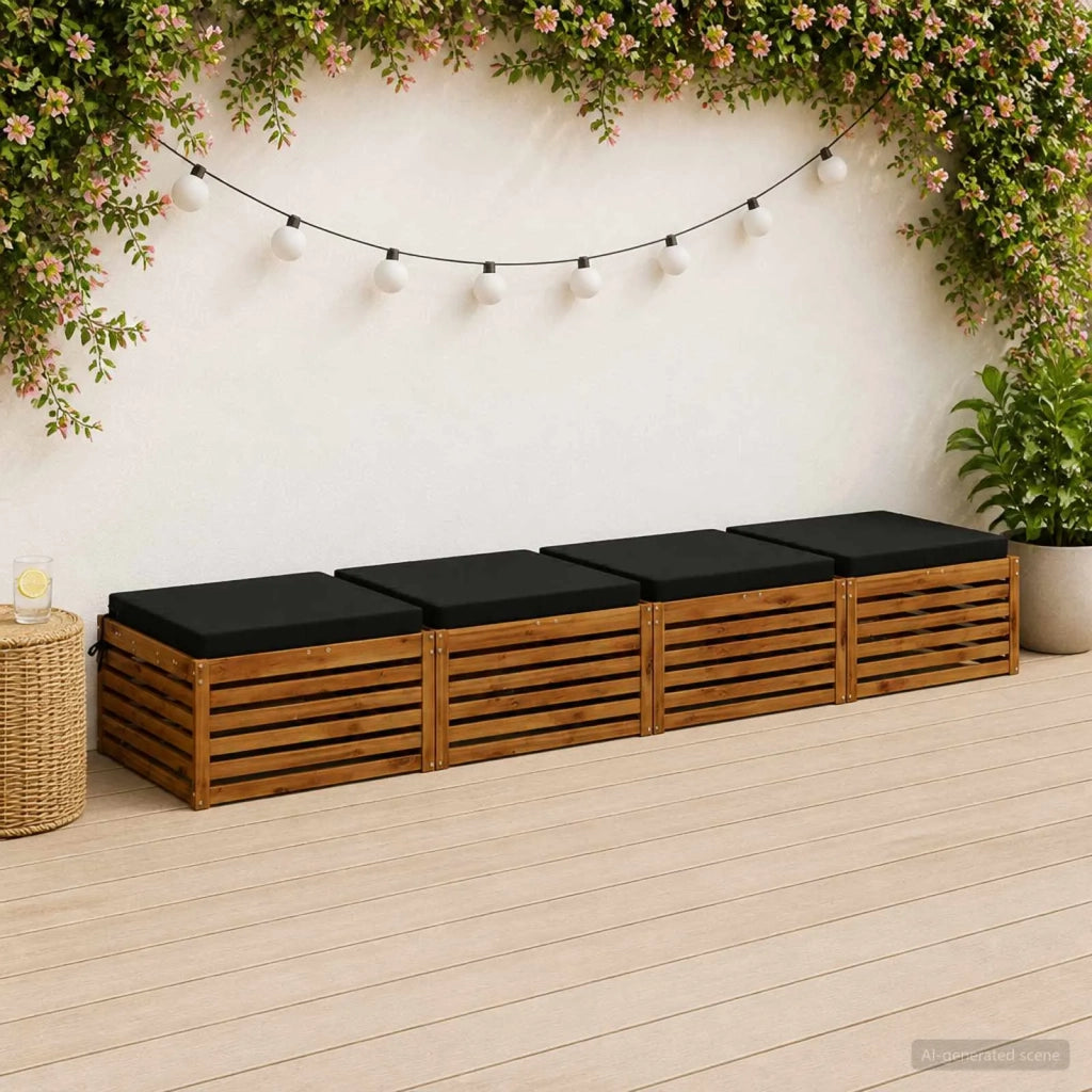 Cuscini per Sedia in 4 Pezzi SOEST 4 pz 100% Poliestere Nero 945080