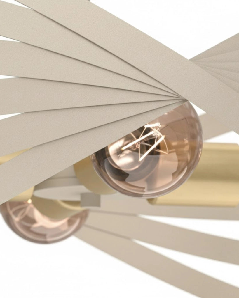 Lampada a sospensione Luminex Sparkle crema oro 4xE27