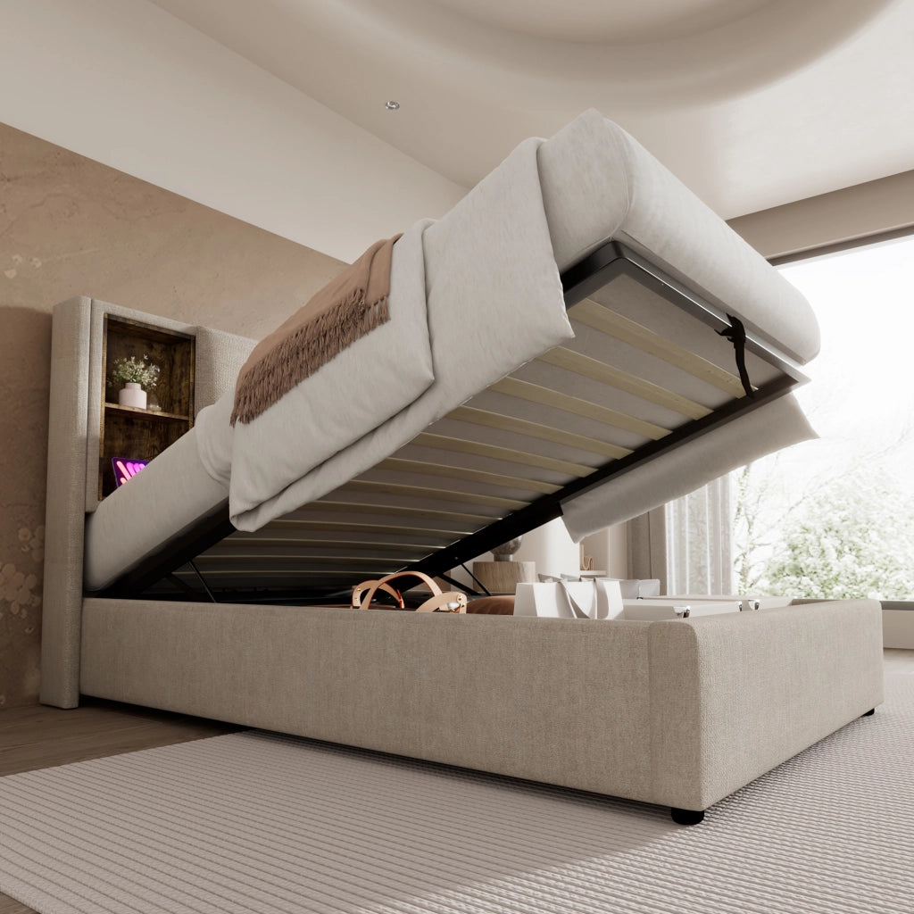 letto imbottito lino naturale 90x200 cm