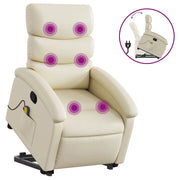 Poltrona | Sedia Relax Alzapersona Reclinabile Massaggio Crema Similpelle