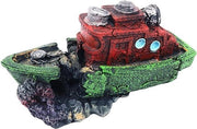 Simulazione di naufragio per acquario - decorazione per acquario - nave pirata con gamberi - vis ornamento - adatto a - decorazione - acquario A.