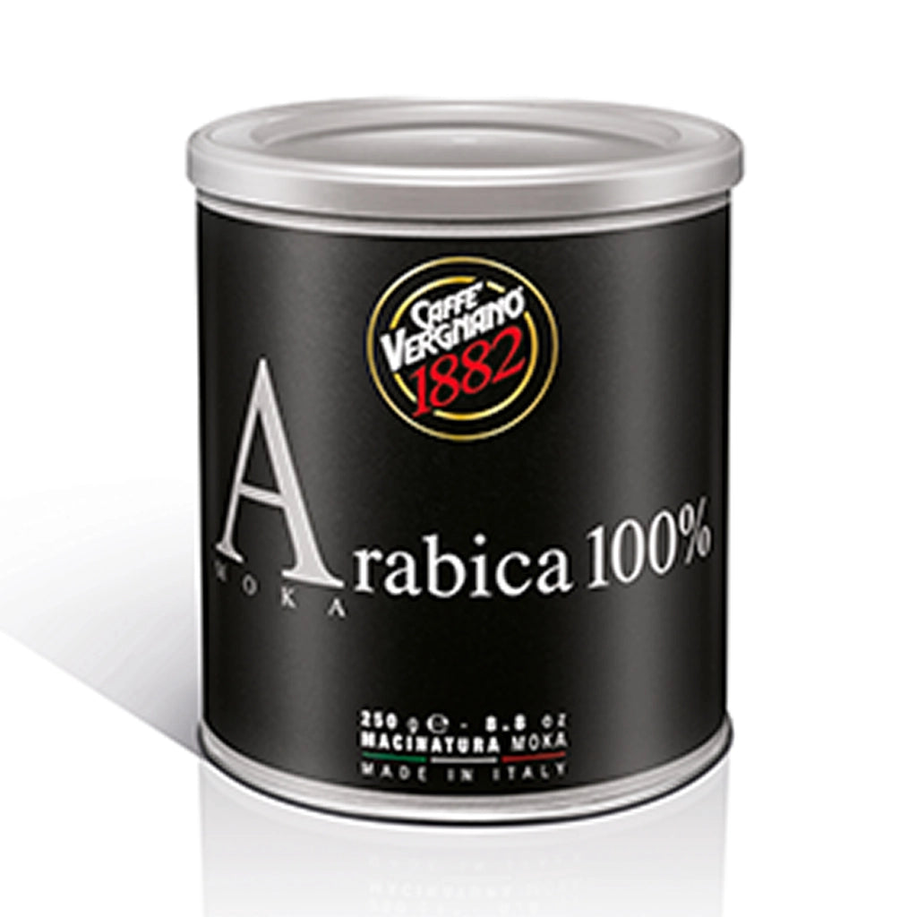 Caffe' vergnano 1882 arabica 100% made in italy lattina di caffe' 250 gr macinato per moka intensita' 3
