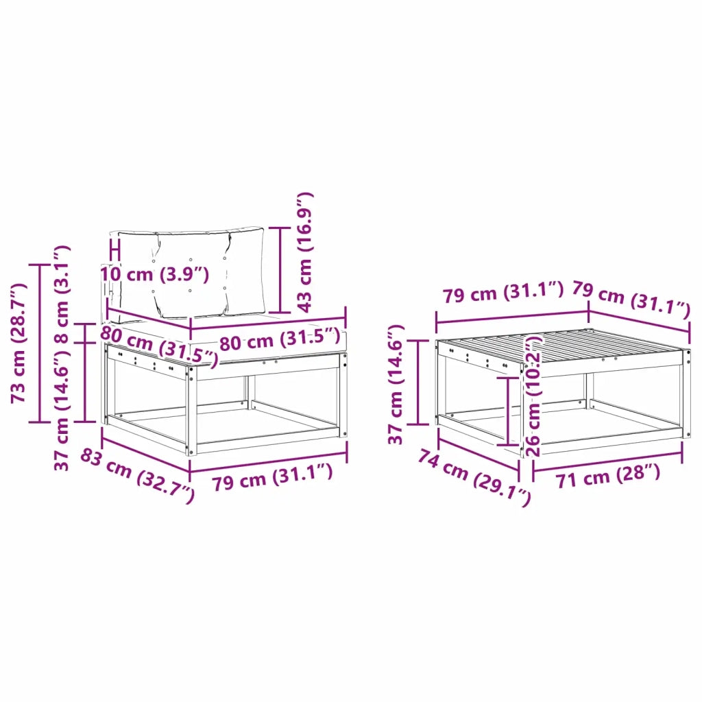Set di divani da esterno 7 pz Bianco e Antracite 3386161