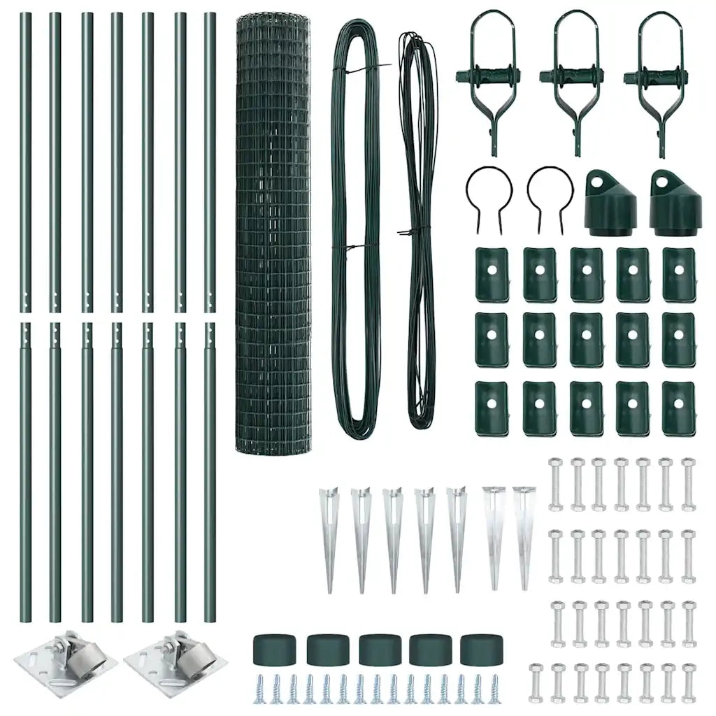 Recinzione con Posto Verde 1,6 x 10 m Acciaio e PVC 3350543