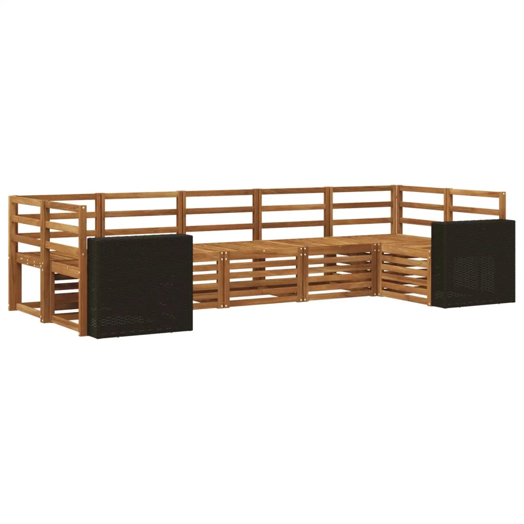 Set di divani da esterno 7 pz Naturale Legno di Acacia Massello 3384810