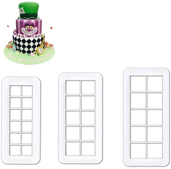Set di forme a biscotto in plastica con rivestimento antiscivolo - 3 misure - forme a forma quadrata con spigolo - lavabile in lavastoviglie - progetti di cottura creativi - forme a forma quadrata per biscotto
