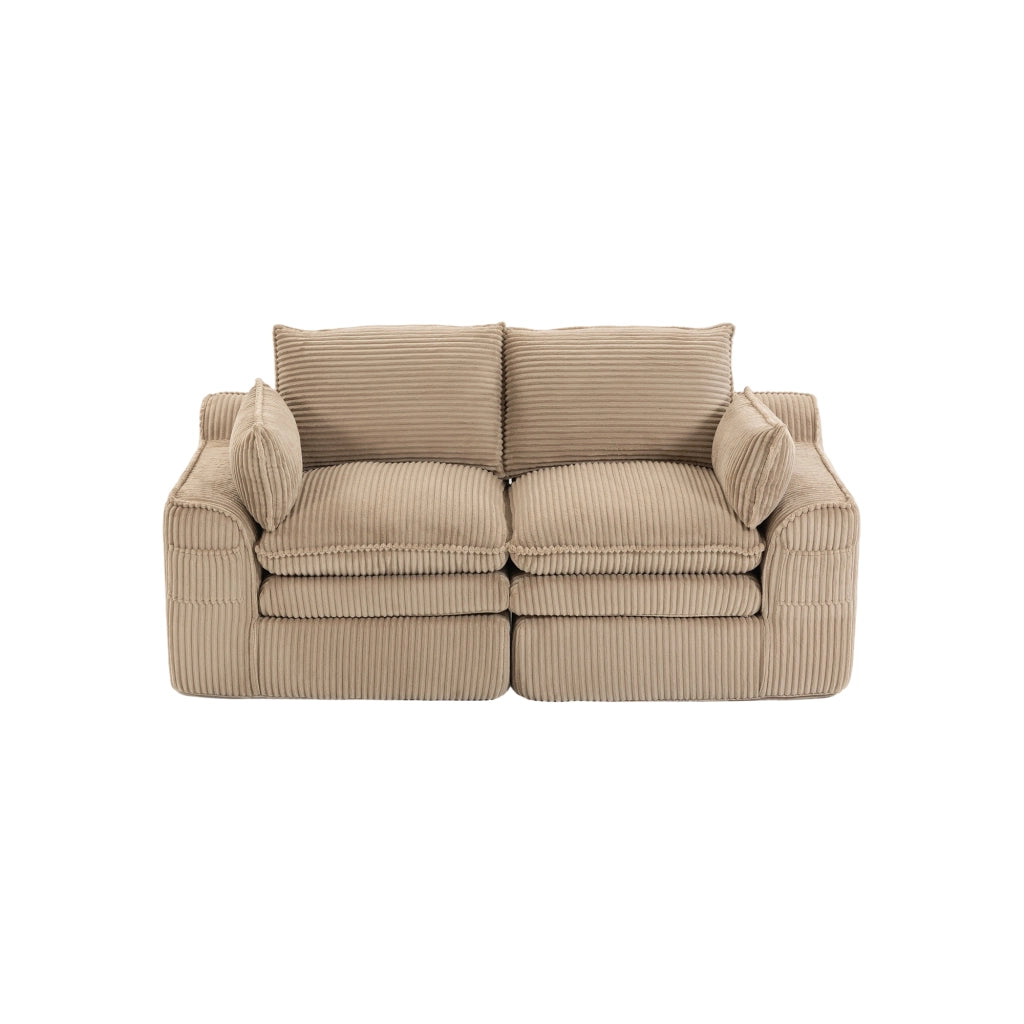 Divano 2 Posti Modulare in Tessuto con Cuscini ¨C MINIMAL ¨C Khaki