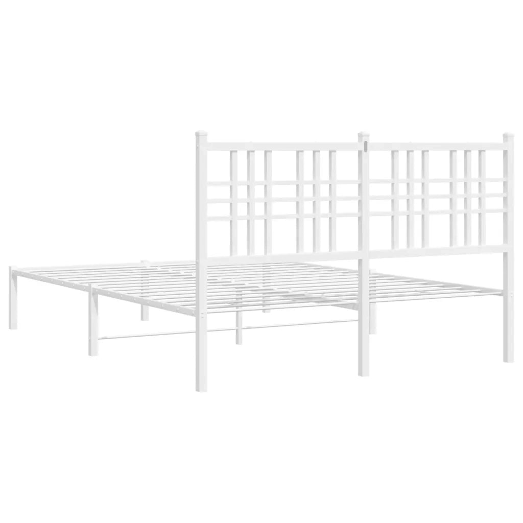 Giroletto con Testiera-Struttura Letto con testiera Metallo Bianco 120x190 cm 788902