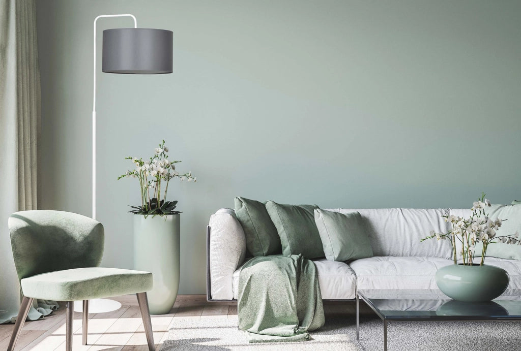 Lampada da terra TRAPO Emibig bianco/grigio E27 150cm