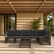 Set Divano da Giardino 7 pcs Grigio polyrattan 3435719