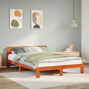 Giroletto senza Materasso-Struttura Letto Marrone Cera 140x200cm Massello Pino 104430
