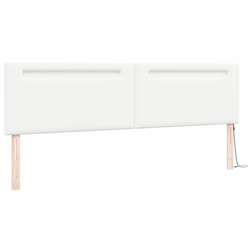 Testiera | Testata LED Bianco 200 cm Pelle Sintetica