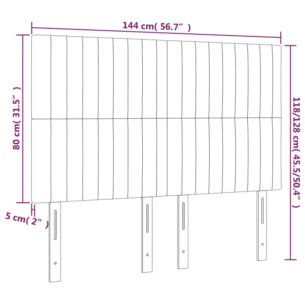 Testiera-Testata Decorativa Grigio Chiaro 144x5x118/128 cm Tessuto 967316