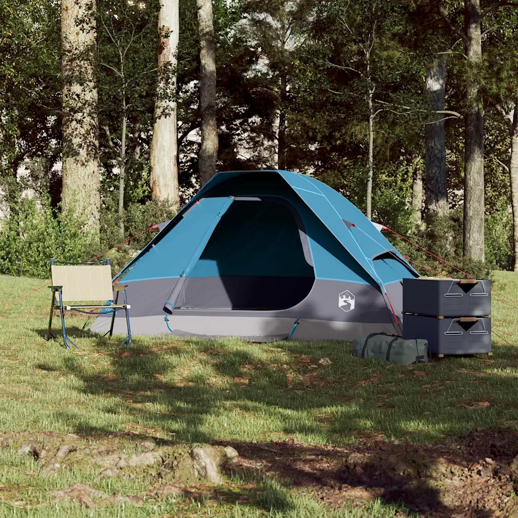 Tenda da campeggio | Tenda da campo a Cupola per 2 Persone Blu Impermeabile