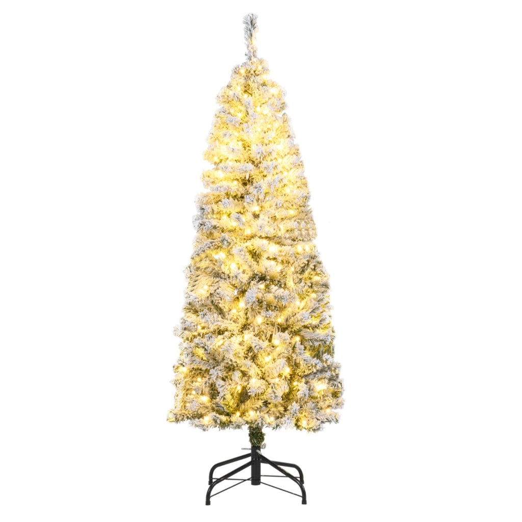 Albero di 150cm natale illuminato decorazione natalizia per casa e ufficio, Albero base in metallo pieghevole-Alberi di Natale