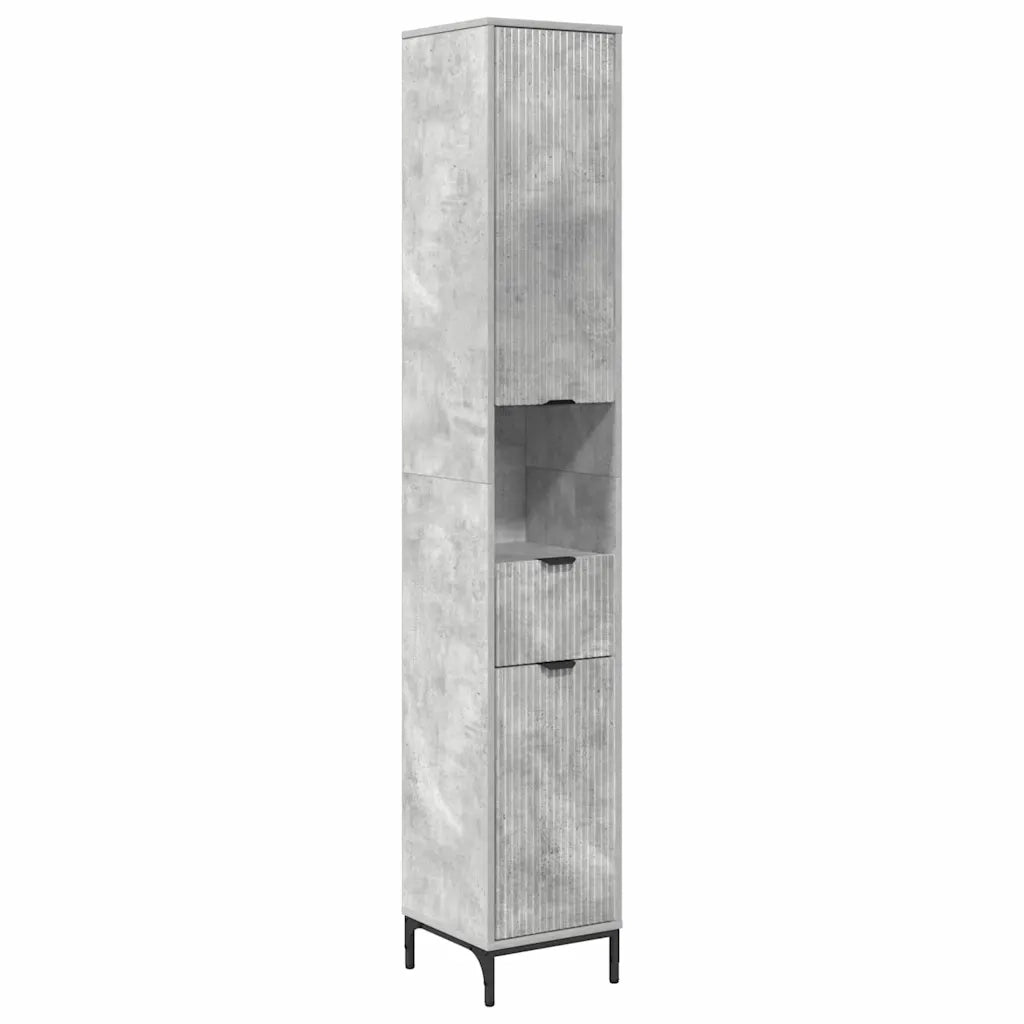 Set di mobili per il bagno con cassetto Grigio cemento 3393116