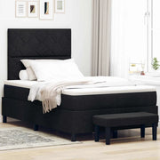 Letto a molle con materasso Nero 120 x 200 cm Tessuto