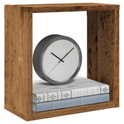 Mensole Parete a Cubo 4 pz Legno Vecchio 30x15x30 cm Truciolato 856577