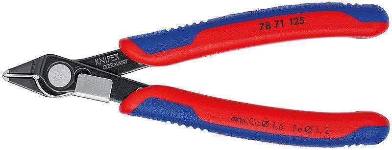 KNIPEX 78 71 125 Electronic Super Knips Pinza per Elettronica e Meccanica Fine con Impugnature Multicomponente Lunghezza 125 mm colore Nero