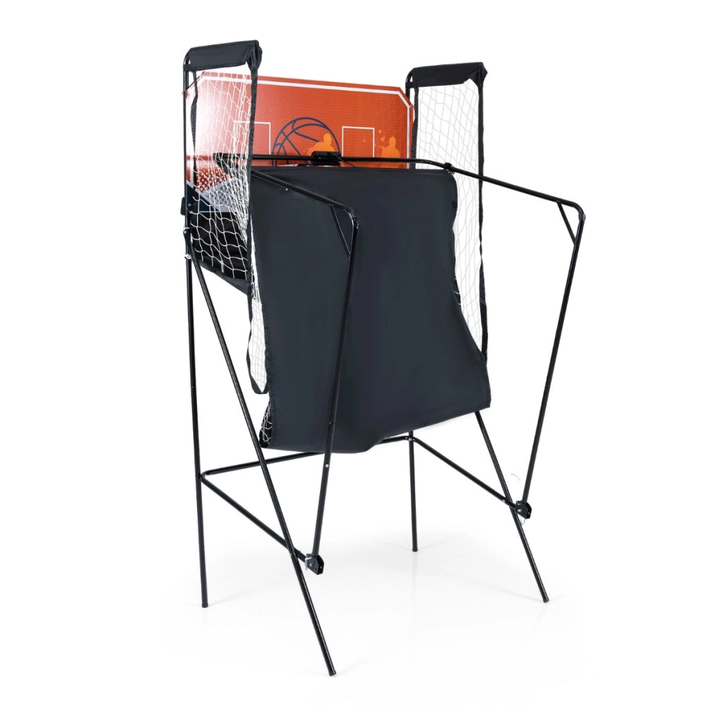 Gioco da arcade basket pieghevole macchina per canestro da basket per bambini con 8 modalit¨¤, Gioco arcade basket a doppio-Giocattoli sportivi