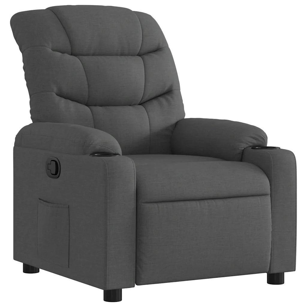 Divano Sedia-Poltrona Reclinabile in Tessuto Grigio Scuro 739210