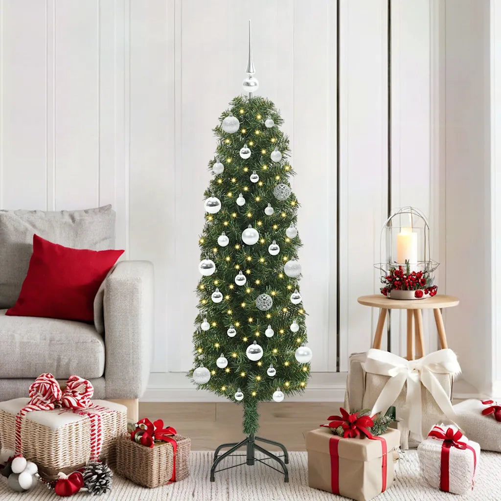 Albero di Natale artificiale con 150 LED Verde 150 cm 3394935