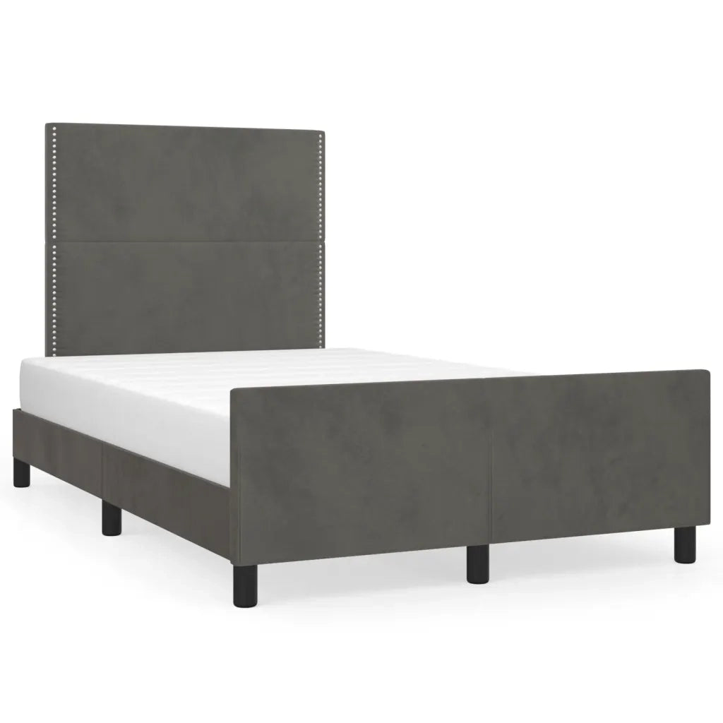 Giroletto senza Materasso-Struttura Letto Grigio Scuro 120x200 cm Velluto 474613