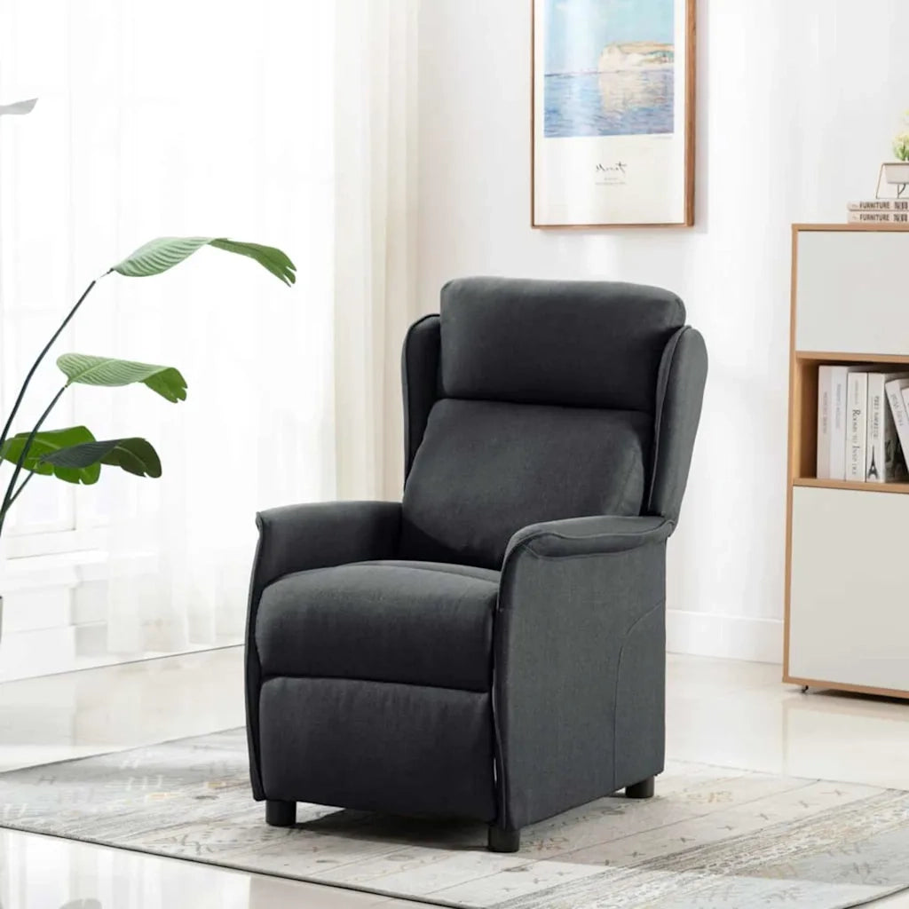 Poltrona | Sedia da massaggio Grigio scuro 93.5 x 67.5 x 101.5 cm Tessuto