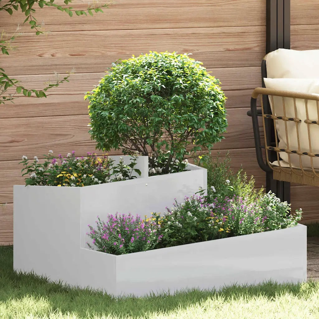 Fioriere | Cassetta per fiori | Vaso da giardino Argento 80 x 80 x 50 cm Acciaio zincato