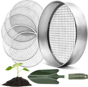 Tassa per Giardino a Rondi con 5 Pezzi di Filtro - Adatto per Compost e Terra - 30 cm - Acciaio Inossidabile