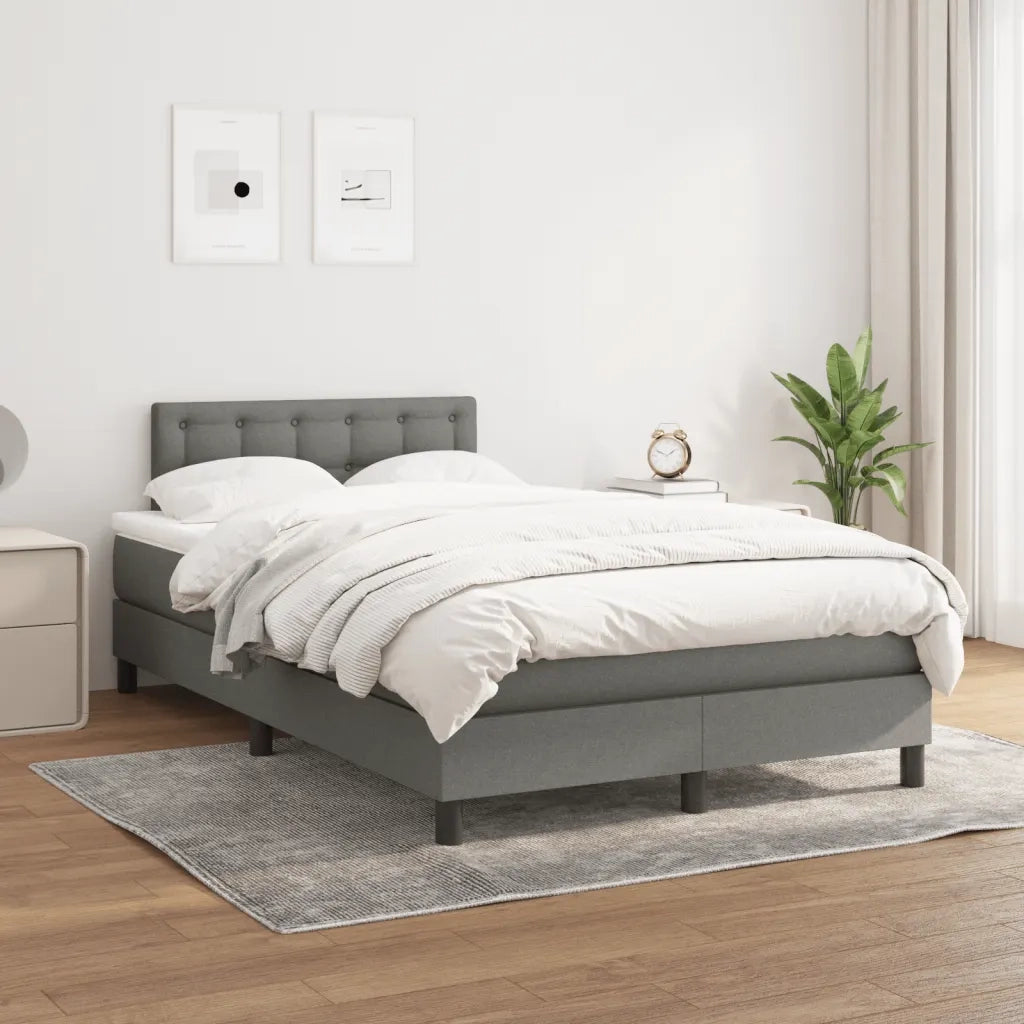 Giroletto a Molle con Materasso Grigio Scuro 120x190cm Tessuto 3269752