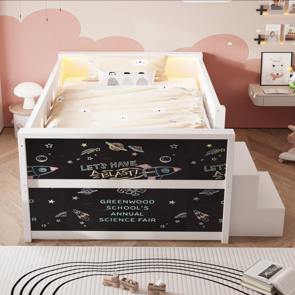 letto per bambini legno bianco 90 x 200 cm