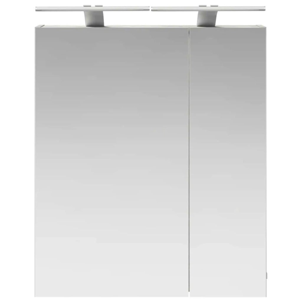 Mobiletto per specchio da bagno con lo scaffale Grigio cemento 889066