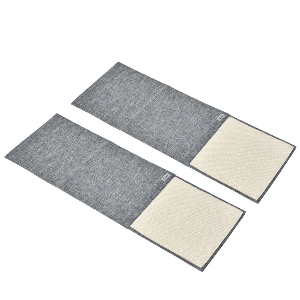 Set 2 Tappetini Tiragraffi per Gatti ¨C Xylo ¨C Sisal 130x45cm Grigio Protezione Divano Mobili