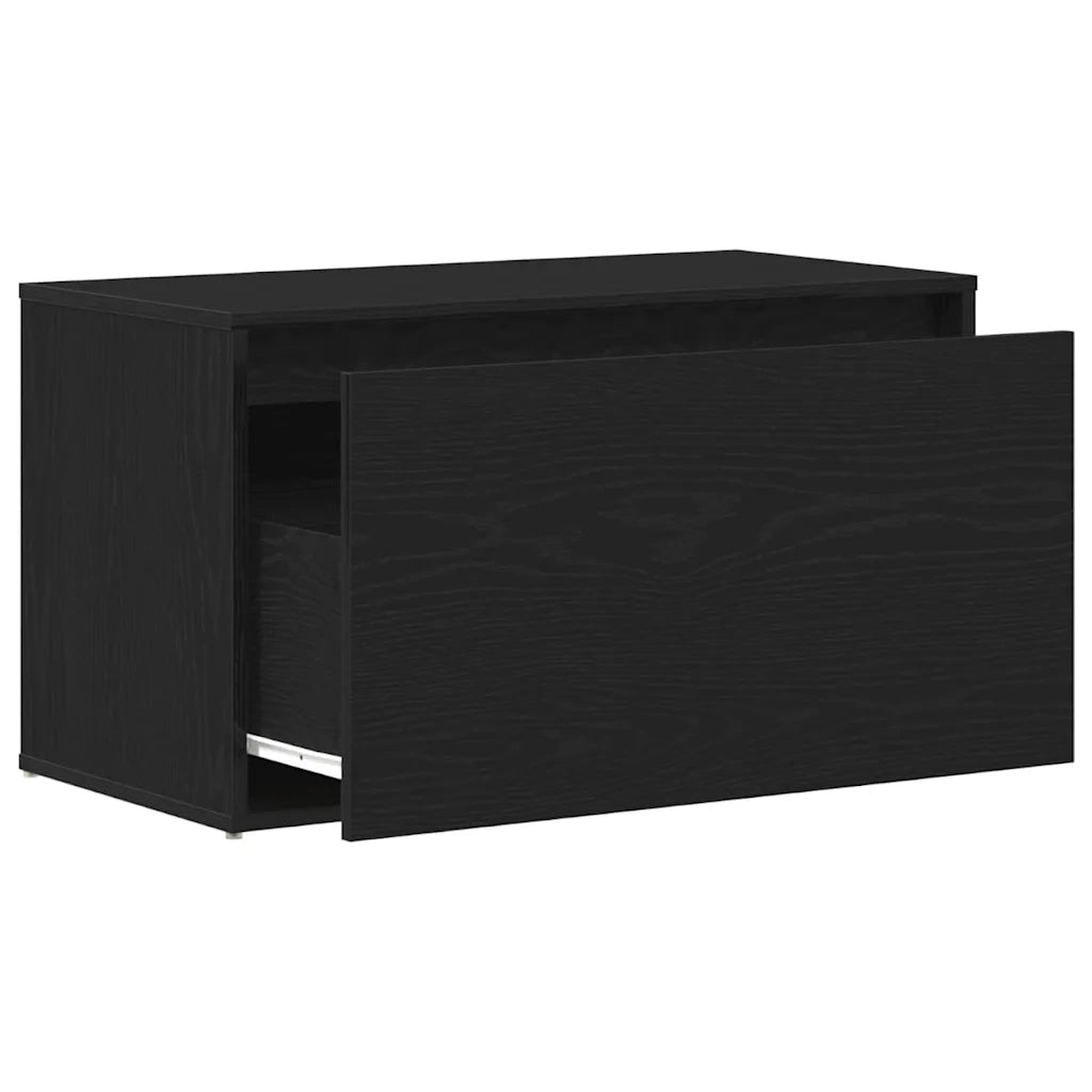 Panca per ingresso con cassetto Rovere Nero 80 x 40 x 45 cm 862701
