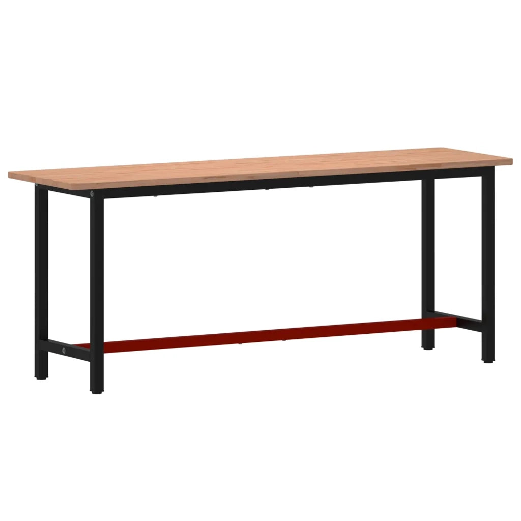 Banco da Lavoro 200x55x81,5 cm Legno Massello Faggio e Metallo 3188907