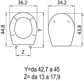 Sedile wc COLIBRI compatibile POZZI GINORI copriwater in termoindurente cm 43,8x34,2 col. bianco