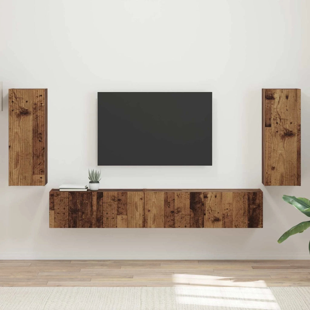 Set mobile TV 4 pcs Legno vecchio Legno multistrato 3409166