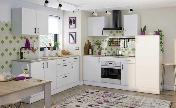 Mobile Base 60x60x90h Kira 3 Cassetti MDF Bianco/Rovere – Cucina e Casa