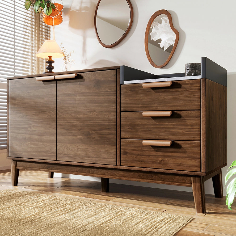 Com?? - Xylo - quercia/marmo 3cass+2porte H77cm