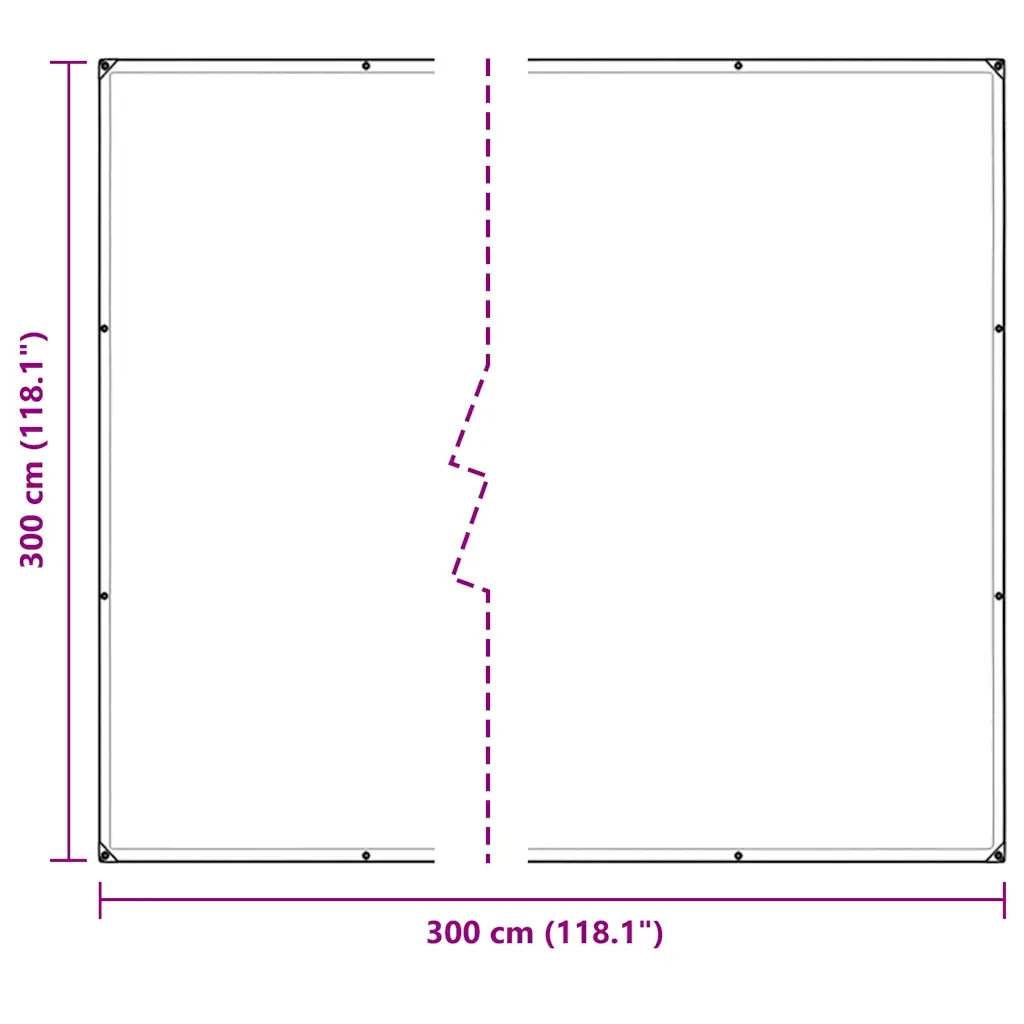 Telone trasparente con occhielli 3x3 m PVC 4018599