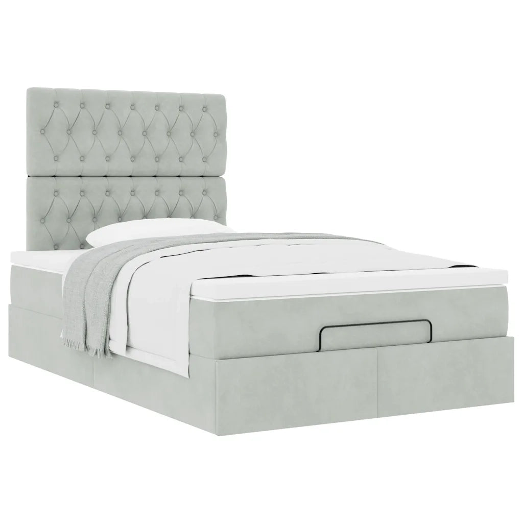 Struttura Letto Pouf con Materassi 120x190 cm Velluto 3313529